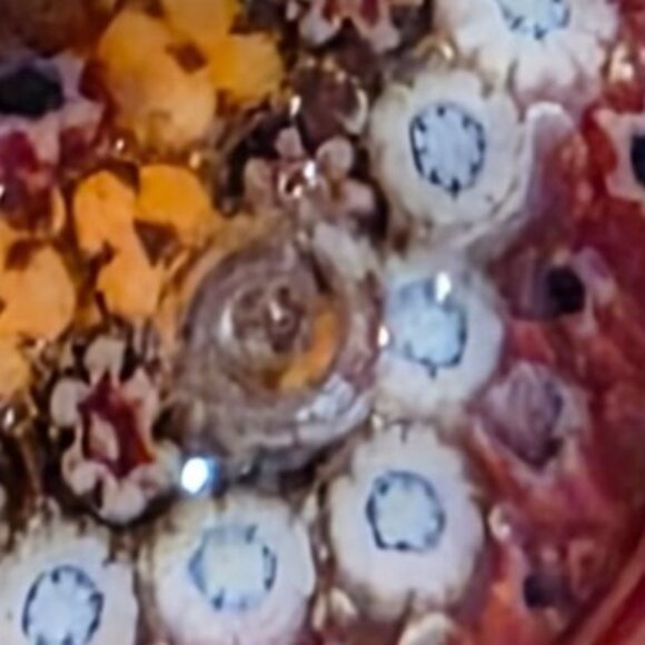 2 Paperweights Millefiori Glass Round Square Blue Crystal Apx. 2" - Picture 12 of 15